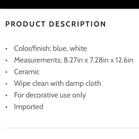 G.T. Direct Corporation Ceramic Marble Design Vase nwt - Picture 2 of 4